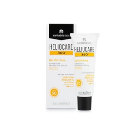 CANTABRIA LABS Heliocare 360 Oil-Free Gel SPF 50 50ml / Gel Sunscreen For Face/Daily UVA UVB Visible light Infrared-A Anti-Ageing Sun Protection/Combination Oily and Normal Skin/Matte Finish