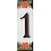 House Numbers, Italian Ceramic Numbers & Letters Tiles Orange Rose