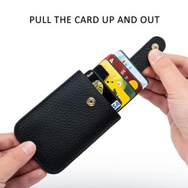 AprinCtempsD RFID Blocking Women‘s Slim Credit Card Holder Genuine Leather Men's Small Coin Purse Soft Leather Ladies Mini Wallet (Green)