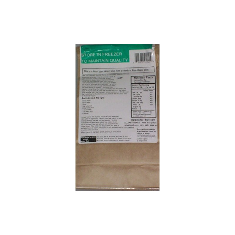 Organic Blue Hopi Cornmeal, Fresh Stone Ground, Farmer Direct, non-GMO