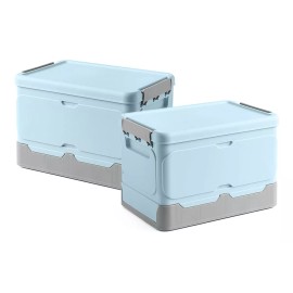 WEHOGAR Caja De Almacenamiento Plegable Para El Hogar Con Tapa 2 Pcs