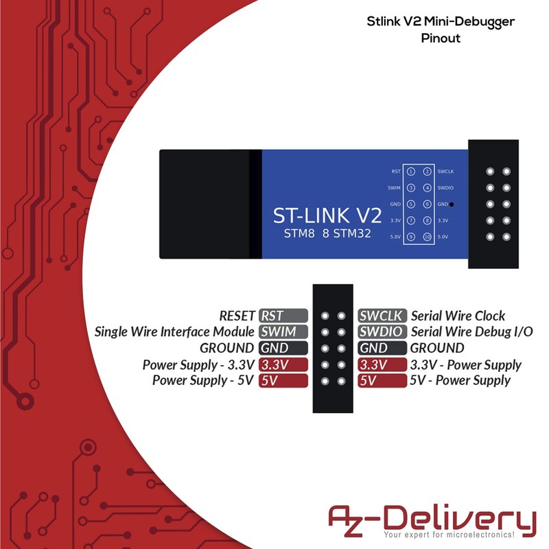 AZDelivery ST-Link V2 Mini Debugger And Programmer Emulator