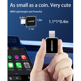 Wireless CarPlay Adapter - Plug and Play Low Latency Mini Edition Converts Wired to Wireless CarPlay Dongle for Cars from 2016 and iOS 10+