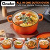 Onader 3QT Cast Iron Dutch Oven Pot with Lid Round
