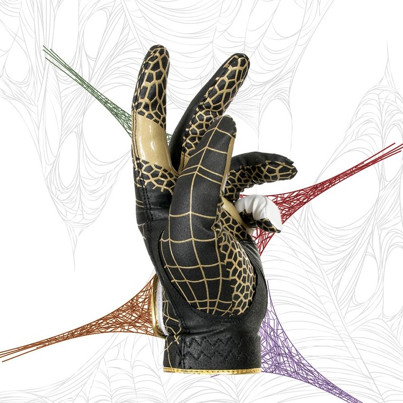 SpiderGrip Golf Glove Men's Left Hand - Gold/SpiderGrip Nonslip Golf