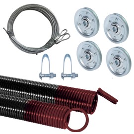 Easy Fix Hardware Heavy-Duty Double-Looped Garage Door Extension Springs Bundle 160 lb (Brown) Springs, 3" Pulleys, and Extension Cables for 7' Feet Garage Door | Garage Door Hardware Parts