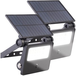 Luminea Set of 2 Solar LED Wall Floodlights with Motion Sensor 700LM 1800mAh