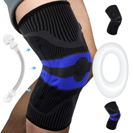 MILAIUN Knee Brace Pack of 2, Knee Supports Men Women with Side Stabilisers & Patella Gel Pad, Compression Knee Support, Bandage Knees, Orthosis, Strength Sports, Meniscus (M)