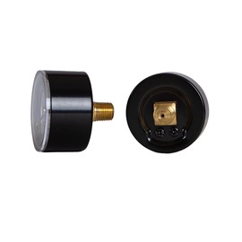 JIVTO Dry Pressure Gauge, 1-1/2" Diameter, 0-30 Psi, 0-2 Bar, 1/8" BSPT Back Assembly, Steel Housing, Brass Connector, PC Window