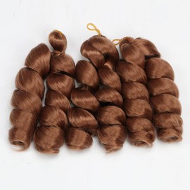 Goddess Bob Braiding French Loose Curl Crochet Hair 12inch length 3bundles 240gram Short Boho Curly Box Braids Knotless Braids Crochet Hair Extensions (30#)