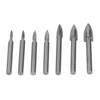 7Pcs Engraving Drill Bit 6mm Shank High Speed Steel Carving