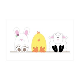 CafePress Easter Animal Border Wall Decal 35x21 Wall Decal, Vinyl Wall Peel, Reusable Wall Cling