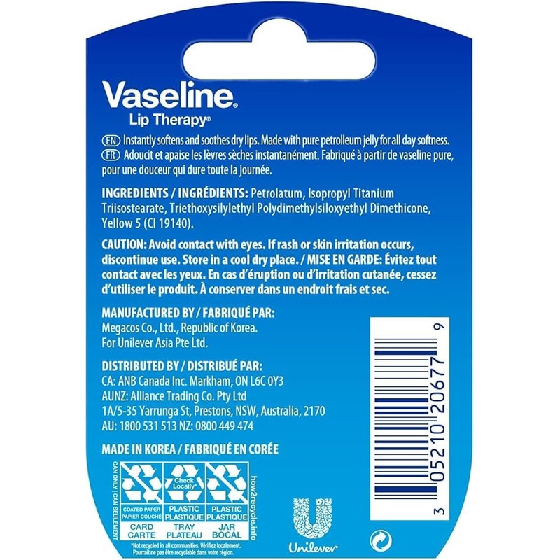 Vaseline Lip Therapy - Original - 0.25 oz