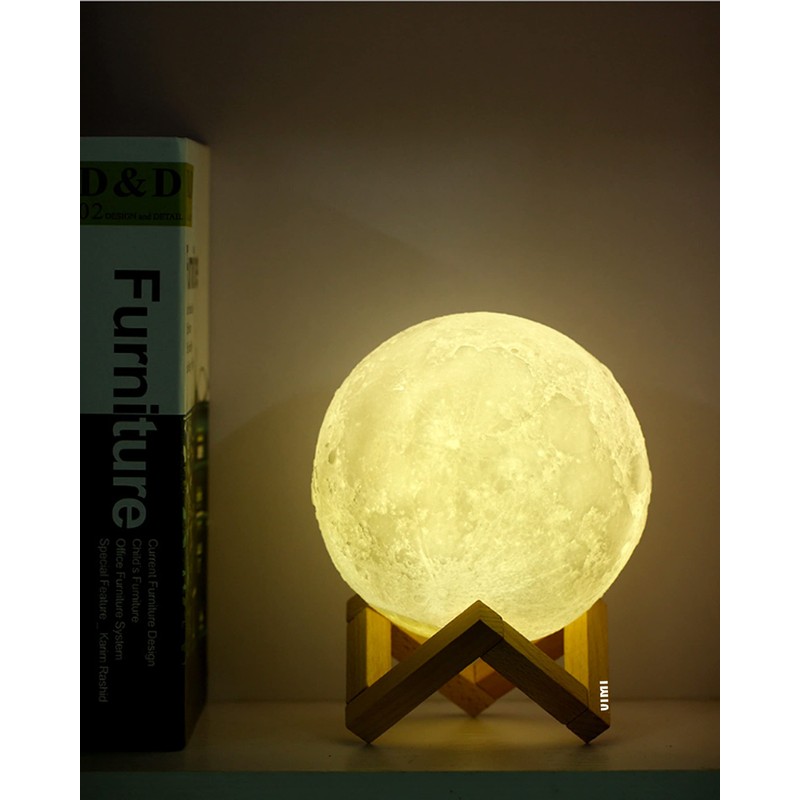 Lámpara De Luna 3d 16 Color Touch Lámpara Recargable 15cm