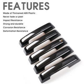 sukemichi Door Handle Covers Trim Rear Door Tailgate Cover for Ford Bronco Accessories 2021 2022 2023 2024 4 Door - Carbon Fiber, Without Smart Hole