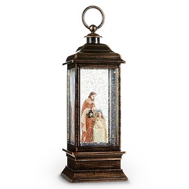 RAZ Imports Holy Family Lighted Water Lantern, 11 inches