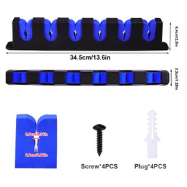 SAVITA 1 Pair Wall Mounted Fishing Rod Rack, Horizontal Fishing Rod Holders Storing 6 Poles Fishing Pole Holder for Wall Garage Boat