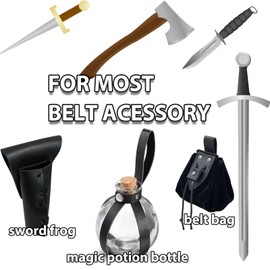 CiviLight Medieval & Renaissance Belt - Men's & Women's Pirate, Viking, O Ring & Ren Faire LARP Belt, Black, Standard