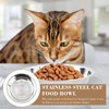 5 Stainless Steel Cat Bowls with 5 Non-Slip Rubber Bases,
