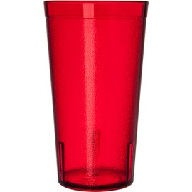 Carlisle FoodService Products Stackable Tumbler Plastic Tumbler for Restaurants, Catering, Kitchens, Plastic, 16 Ounces, Ruby, (Pack of 72)