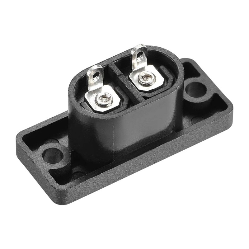 uxcell C8 Panel Mount Plug Adapter AC 250V 6A 2