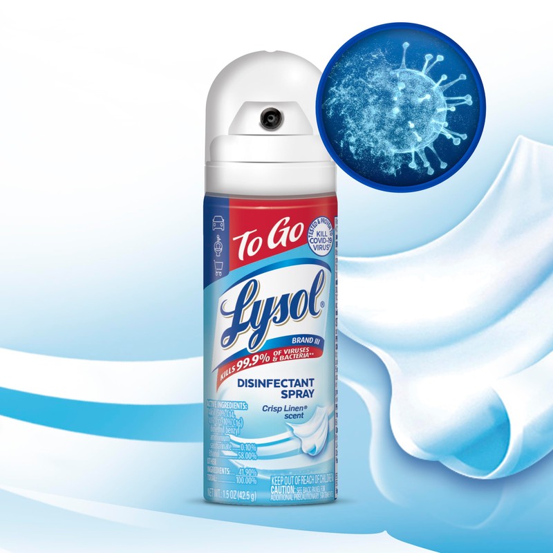 Lysol To Go Disinfectant Spray, Crisp Linen, Travel Size -
