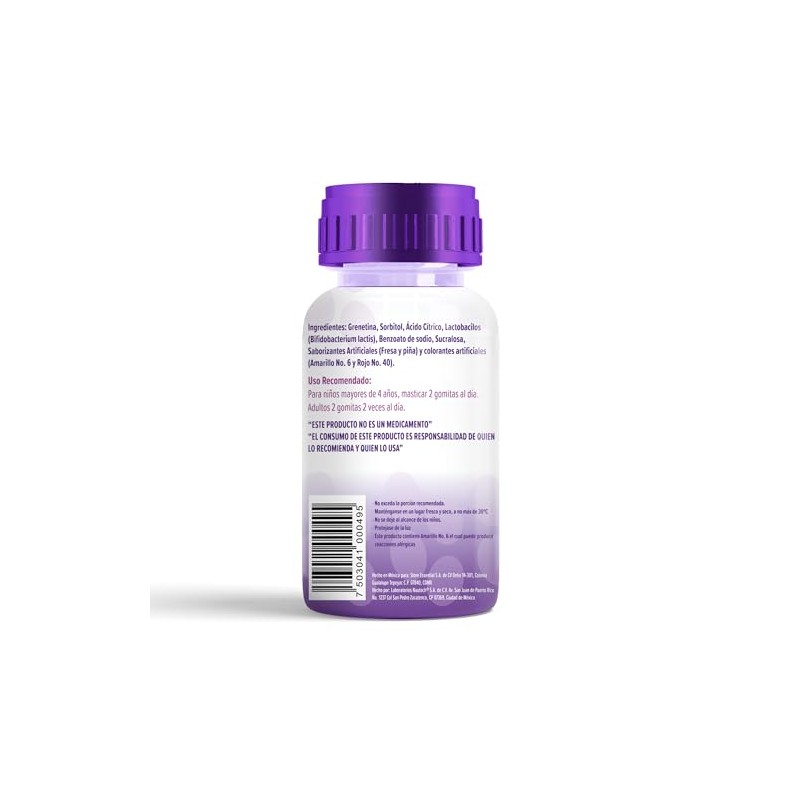 Gomitas Probioticos Bifidobacterium Lactis Sabor Fresa y Piña 242 gr