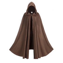 Regenboog Medieval Renaissance Hooded Cloak for Adult,Brown Cape Costume,Victorian Velvet Cape,Gothic Cloak Men,51inch
