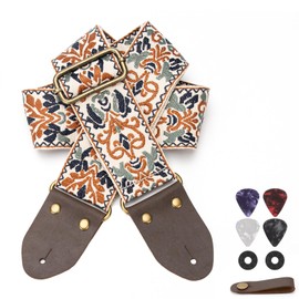 Dksongr Guitar Strap for Acoustic, Guitars Head Cowhide Leather Ends,Strap Locks,Guitar Straps Electric,Bass Strap.