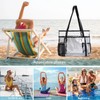 TINYAT Clear Beach Bag for Women Large Mesh Tote Bag