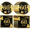 40 PCS 60th Birthday Decorations Black Gold Back in 1964