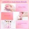 ANGNYA Nail Dust Brush, Round Nail Art Dust Powder Remover