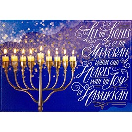 Designer Greetings Light of The Menorah on Blue Hannukah Card