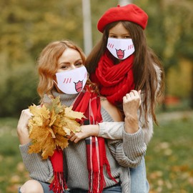 AOZUO Cute Cat Face Mask, Kawaii Cotton Mouth Masks Reusable Washable Face Mask Anti-Dust Anime Masks for Women Men (White 5pcs)