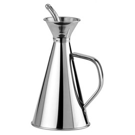 Ilsa 383 – Steel Anti-Spill Oil Bottle, Silver 1/4 l metallic silver