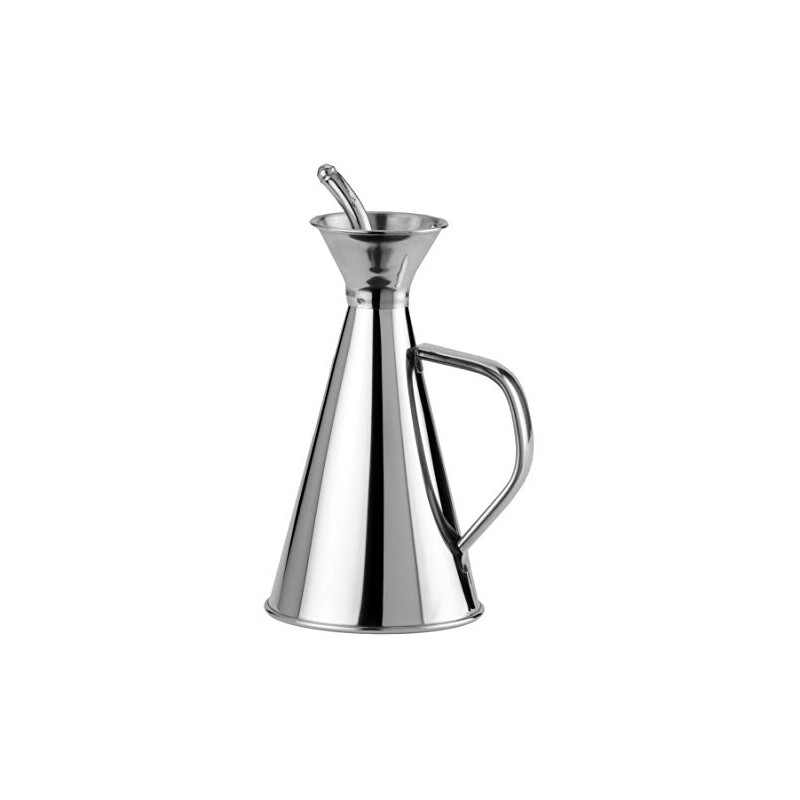 Ilsa 383 – Steel Anti-Spill Oil Bottle, Silver 1/4 l