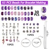 63 Pcs Bracelet Making Kit Big Hole Beads with Metal