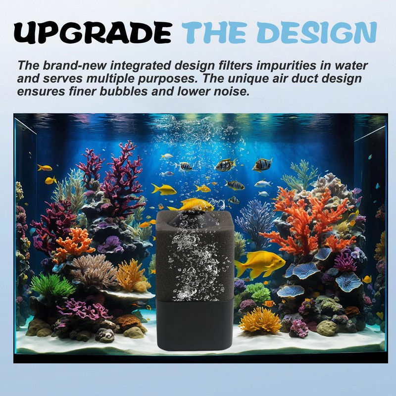 Aifrymne Aquarium Sponge Filter, Fish Tank Filter, Submersible Internal Foam