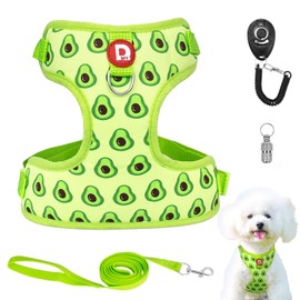 Dog Harness and Lead Set, Cute Fruit Print Easy Walk No Pull Adjustable Puppy Cat Vest Harness, Adjustable No Pull Dog Vest Harness for Puppy Small Medium Dogs