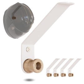 LUFLIPS. Helmet Mount Wall - Elegant Motorcycle Helmet Holder - Metallic Helmet Holder for Motorcycle Coat Rack (4, White)