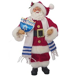 CC Christmas Decor 12" Santa Claus Hanukkah Figurine
