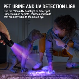 UltraFire UV Torch 395 nm Black Light LED Torch, Single Mode UV Lamp, 10 W Ultraviolet Light for Cure Resin, Scorpion Hunting, Animal Urine Detection, Stone Hunting