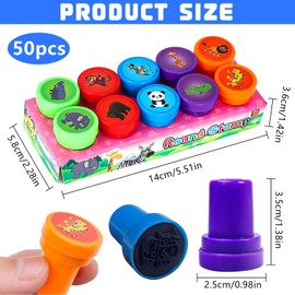 XSHAO® 50 Pieces Children's Stamps, Stamp Set Children's Animal Stamp Dinosaur Stamp Cartoon Children's Stamp Children Self-Inking Stamp for Party Gifts for Children
