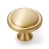 KOPPALIVE 5-Pack Solid Brass Cabinet Knobs, Round Gold Knobs for