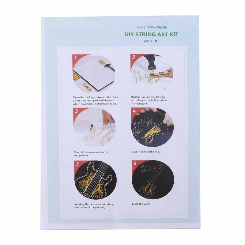 String Art Decorative Colourful DIY Nails Winding Lines Drawing Kit