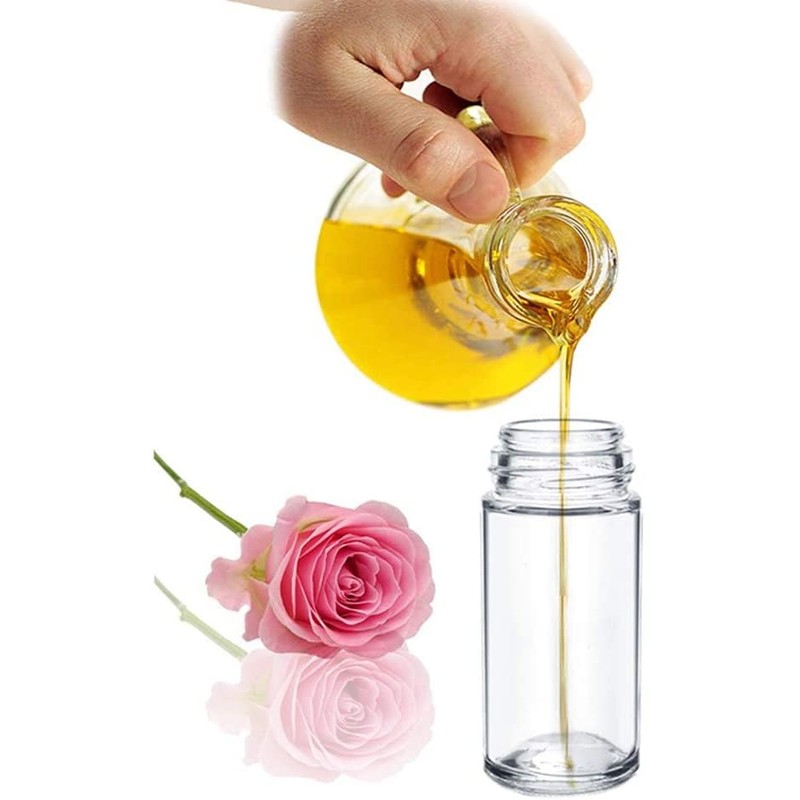 YuanHolumid 2Pcs Black 30ml Clear Empty Glass Essential Oil Roller