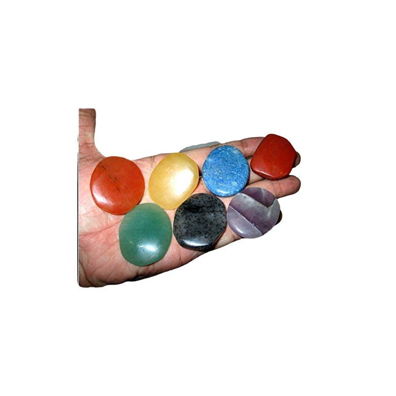 Jet International Women's Fantastic Chakra Gemstone Palm Stone Set Worry