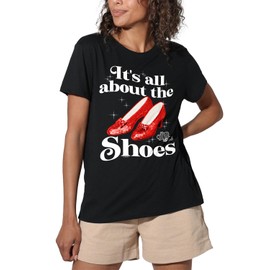 Popfunk The Wizard of Oz All About The Shoes Women's Loose T-Shirt, Black, Medium