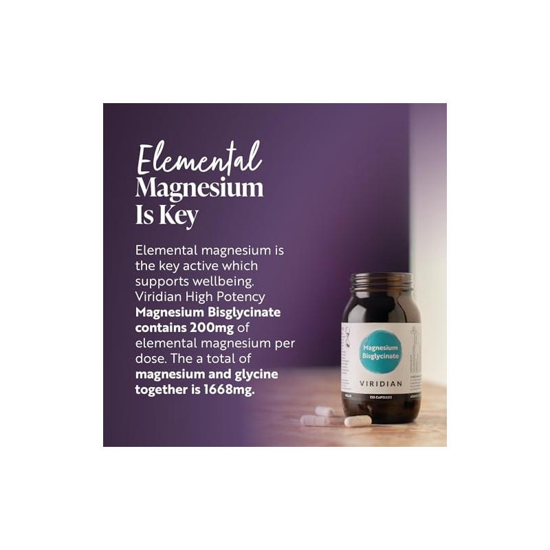 Viridian - High Potency Magnesium Bisglycinate - 120 Capsules –