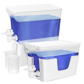 Conworld Laundry Detergent Dispenser, 1 Gallon Liquid Laundry Detergent Dispenser with 2 Cups, 2 Pcs Fabric Softener Dispenser for Laundry Room Organization, for Liquid Detergent, Bleach, Laundry Soap